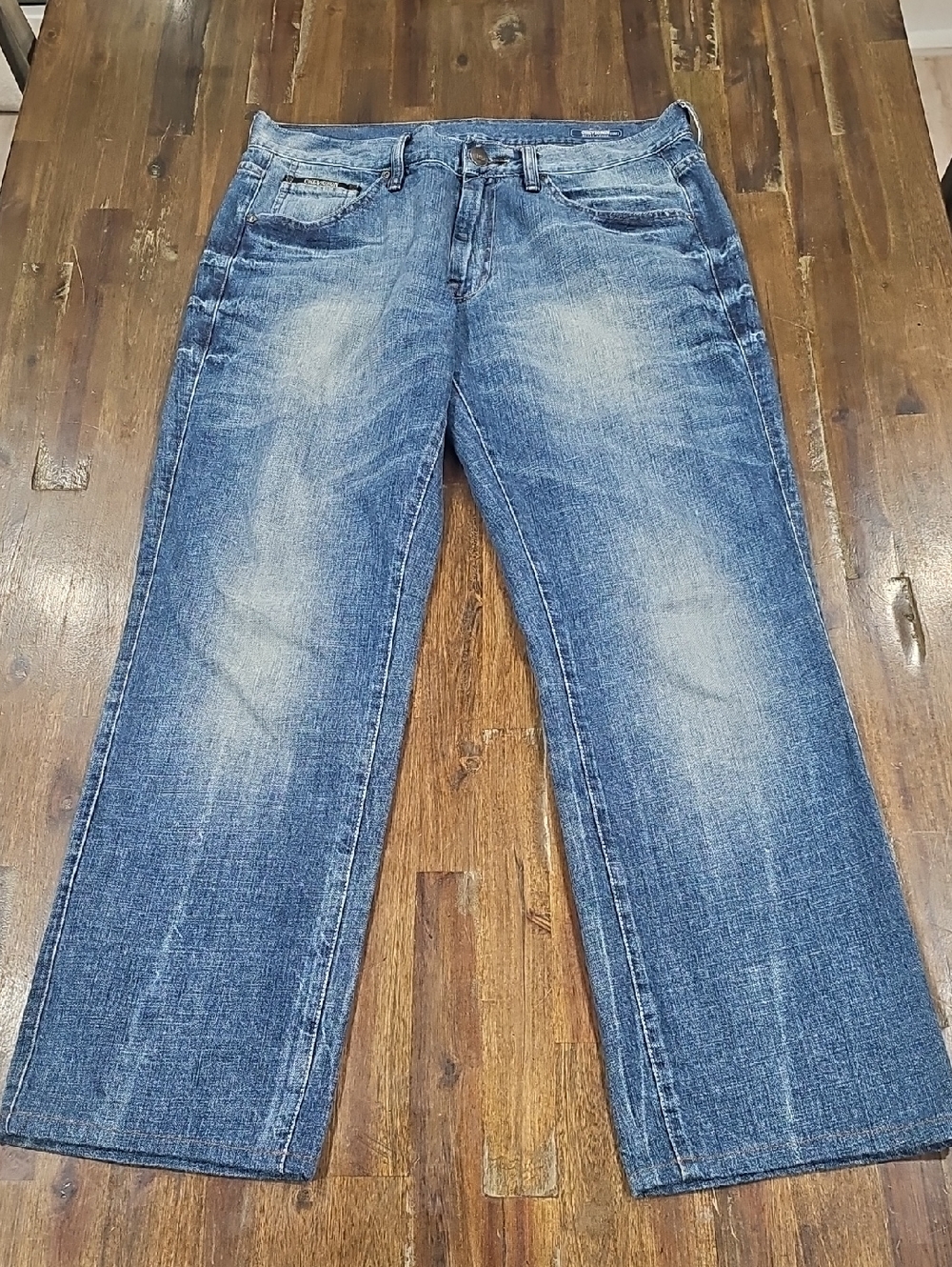 Chevignon Straight-Leg Washed Blue Jeans for Men